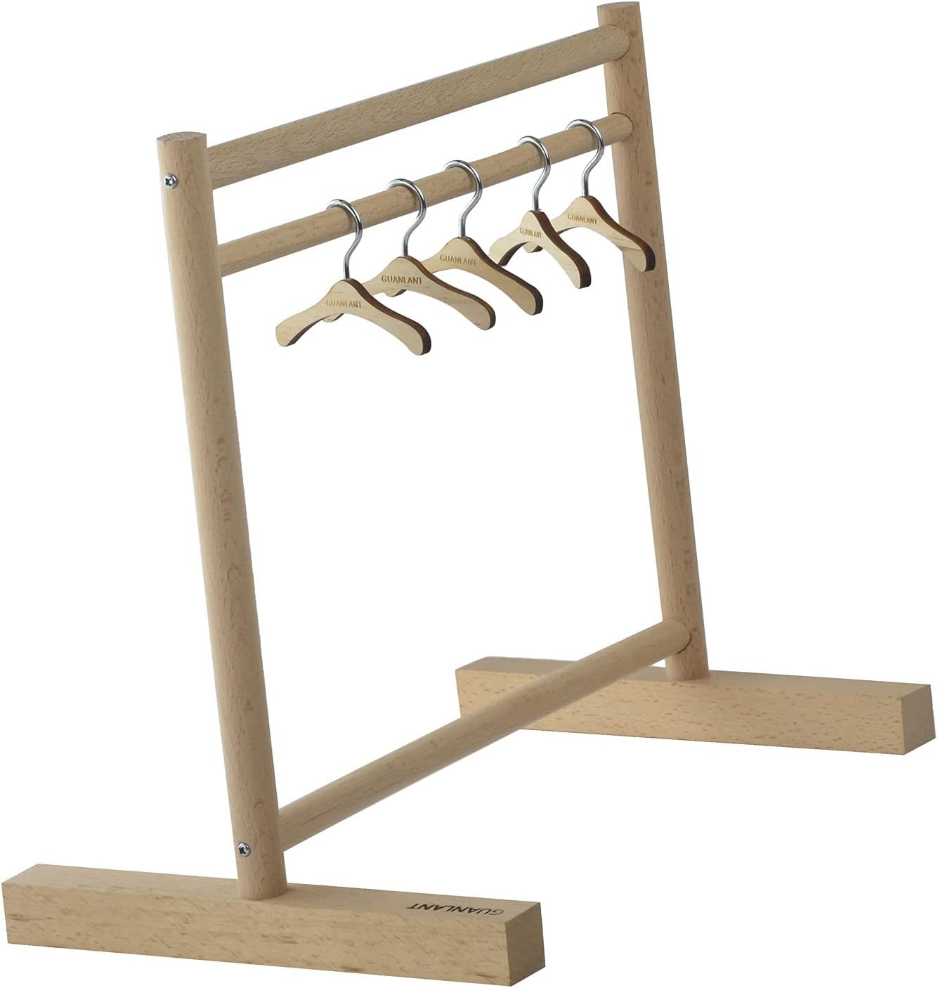 批發(fā)寵物衣架貓狗玩偶服裝架木質(zhì)衣架子鳥(niǎo)類棲息支架鸚鵡迷你站架